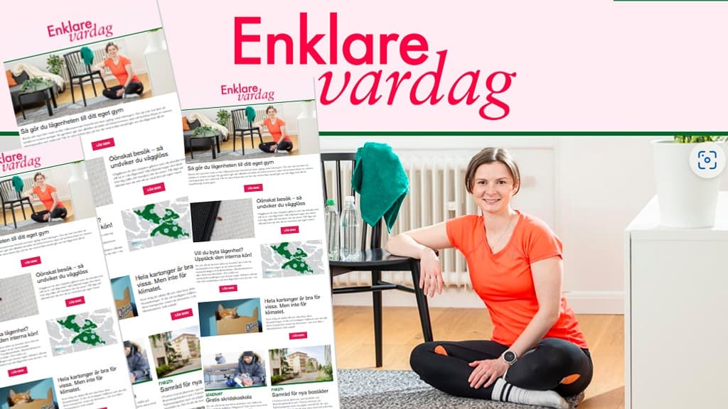 Fotokollage på nyhetsbrevet Enklare vardag.