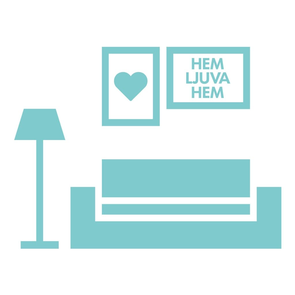Ikon soffa och lampa
