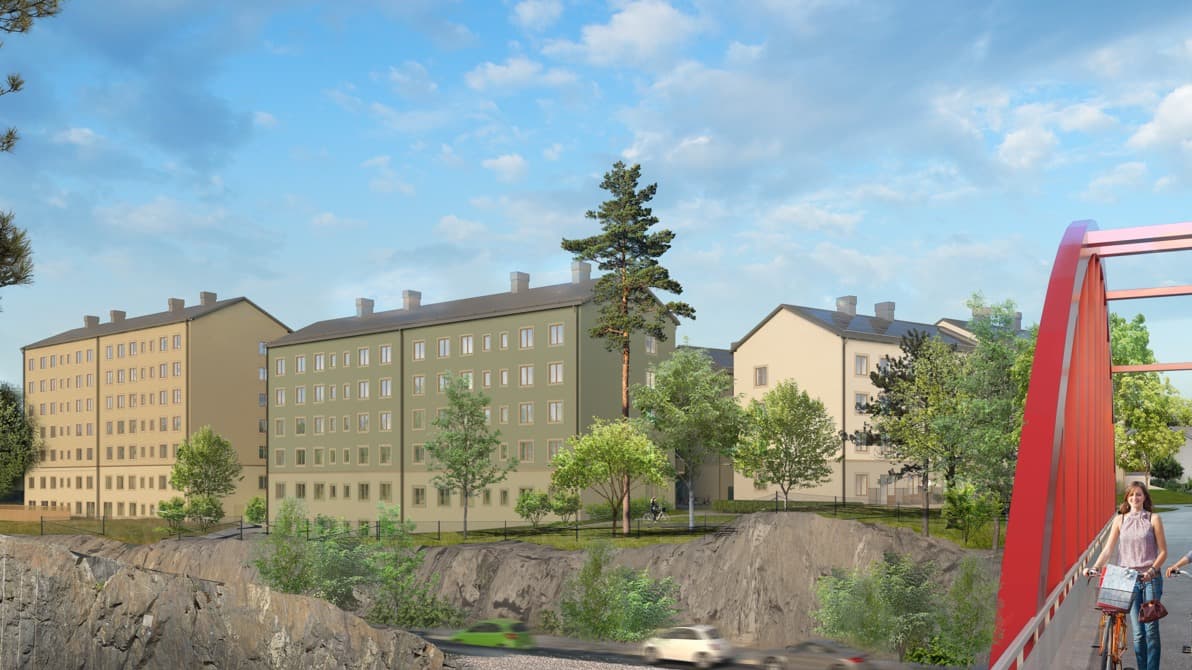 visionsbild över Stockholmshusen vid Lisebergsvägen